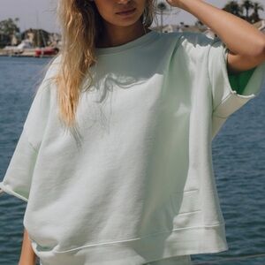 DD SOLD OUT CROPPED SLEEVE CREW- SURF